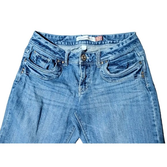 Aeropostale Jeans Womens Size 9 / 10 Long Hailey Skinny Flare Low Rise Stretch B - Picture 5 of 14